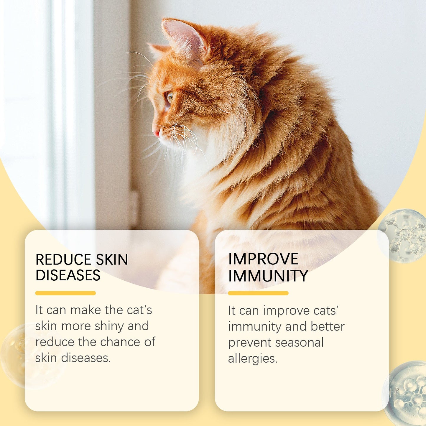 Yegbong Multivitamin Fish Oil Tablets for Cats Cat Care Vitamin Moisturizing Skin Fish Oil Supplement Tablets