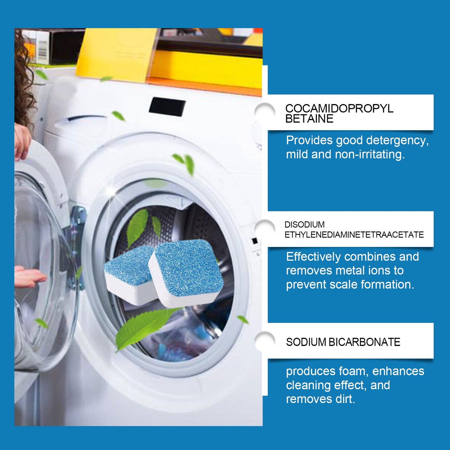 Jakehoe Washing machine descaling cleaning tablets Household drum washing machine cleaning tablets for removing odors and dirt