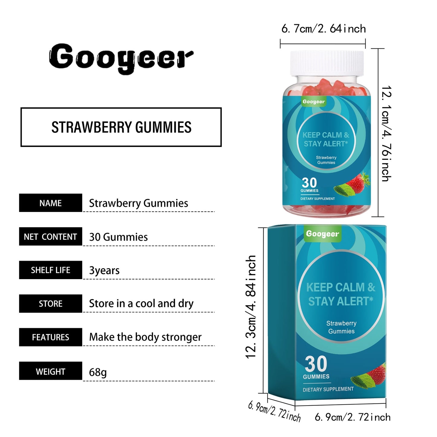 Googeer Strawberry-flavored soothing gummies Strawberry gummy candy for body supplement