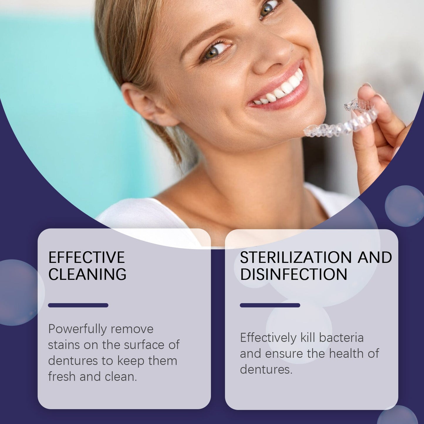 Oralhoe Mouthguard cleaning tablets Care for dentures and braces, oral cleaning, stain removal, cleaning tablets, care