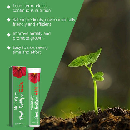 MoonSpry Organic Slow-release Fertilizer Tablets Concentrated Fertilizer Effervescent Tablets for Nutritious Plant Growing in Green Plant Pots