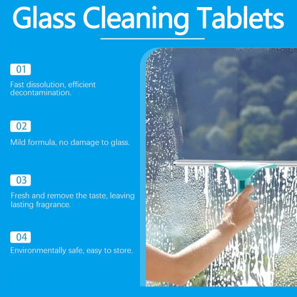 Jue-Fish Glass cleaning effervescent tablets Door and window glass, water stains, dust, and stubborn dirt are cleaned, leaving the mirror surface clear and bright