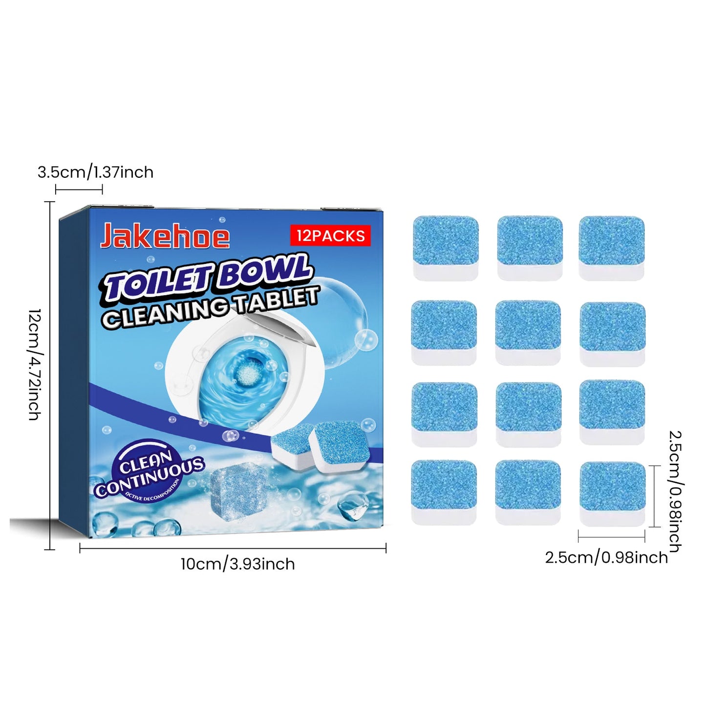 Jakehoe Toilet cleaning tablets Multi-effect stain remover, descaler, urine stain remover, toilet cleaner, deodorizer, odor eliminator, fresh scent