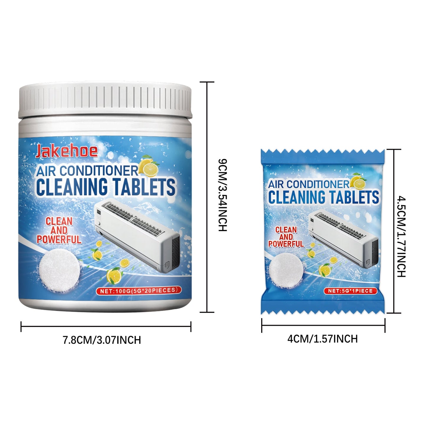 Jakehoe Air conditioner cleaning tablets 家用空调内机专用挂机去异味除垢空调清洁片