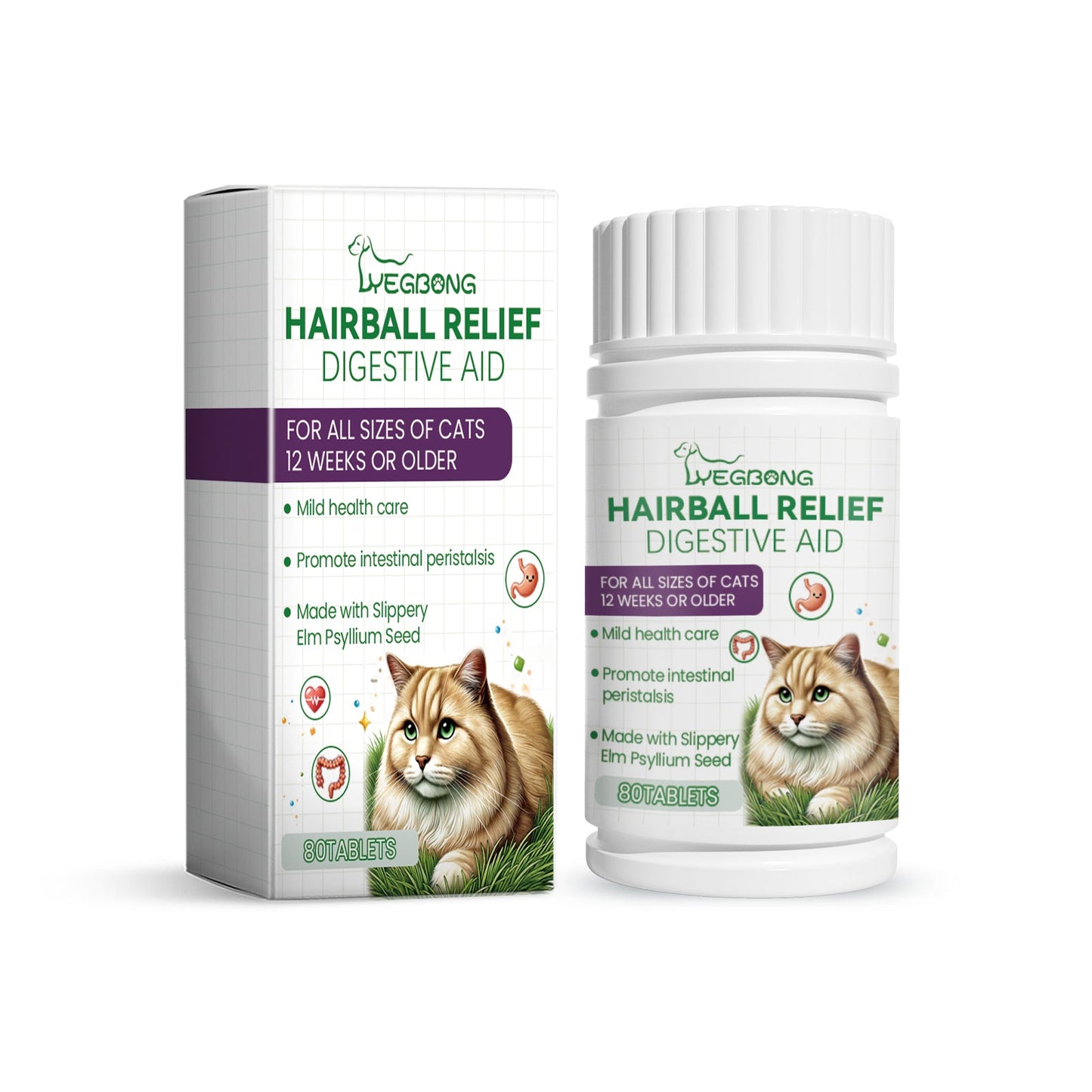 Yegbong Cat grass tablets Nourishing and health-preserving tablets rich in dietary fiber for cats and dogs