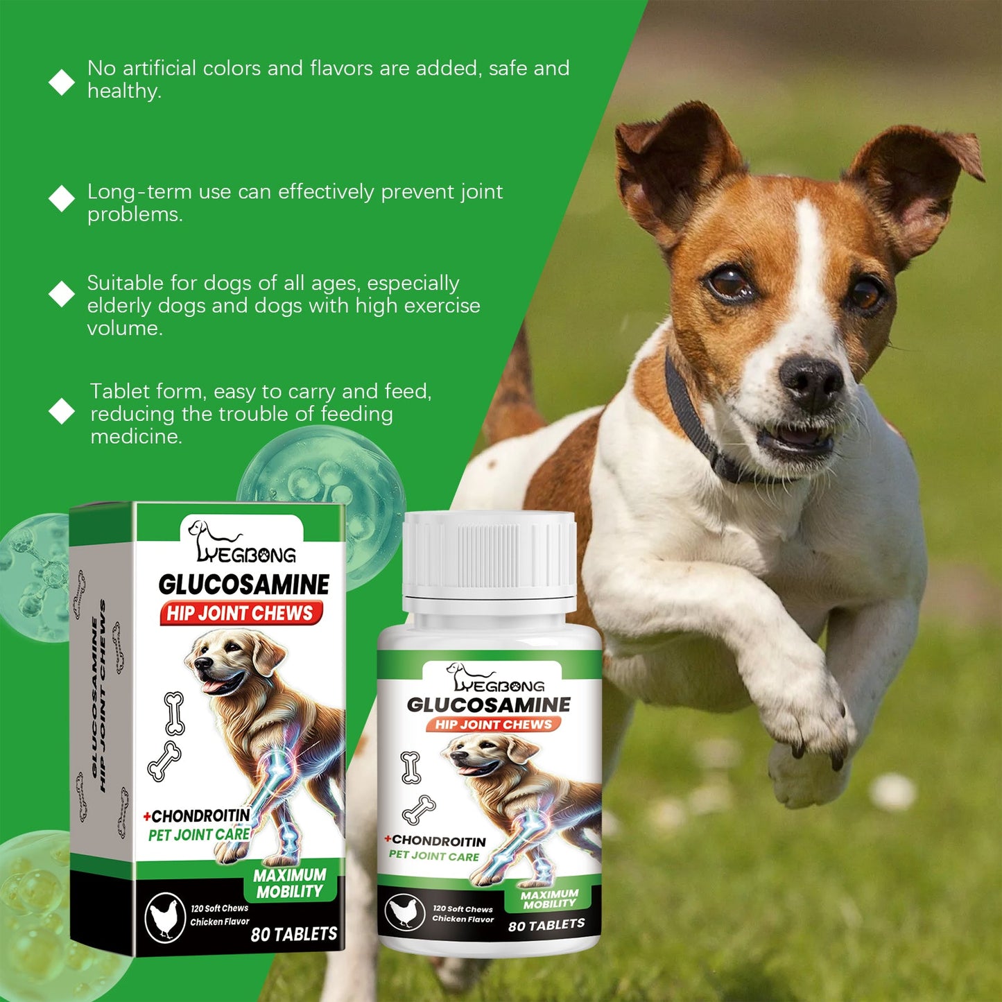 Yegbong Joint care tablets for dogs Joint care tablets for pets and dogs enhance vitality and provide nutritional supplements