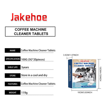 Jakehoe Coffee machine descaling cleaning tablets Effervescent tablets for cleaning dirt and grease and maintaining the hygiene of kitchen equipment