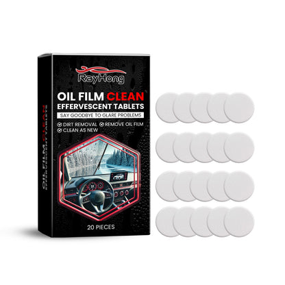 Rayhong Glass oil film cleaning tablets Front windshield oil film remover, stain remover, and brightening cleaning tablet
