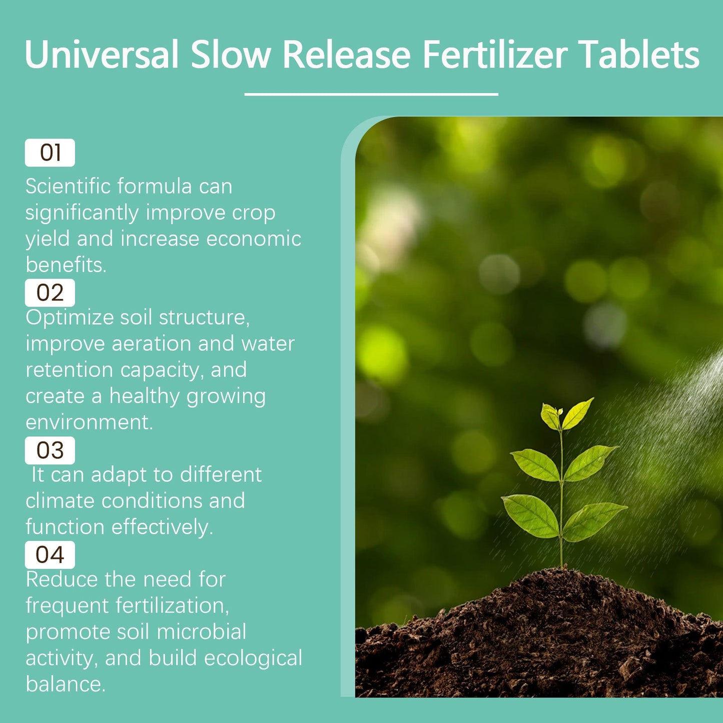 MoonSpry Universal Slow-Release Green Tablet Fertilizer Promotes plant growth, organic compound fertilizer tablets for gardening