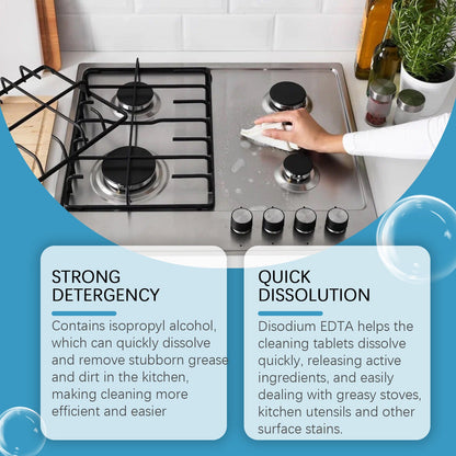 Jue-Fish Kitchen grease cleaning tablets Household cleaning product for removing grease and grime from kitchen stoves