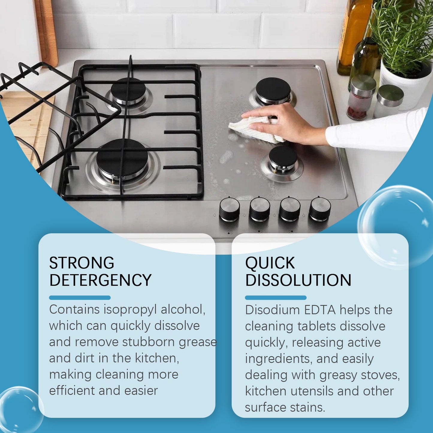 Jue-Fish Kitchen grease cleaning tablets Household cleaning product for removing grease and grime from kitchen stoves