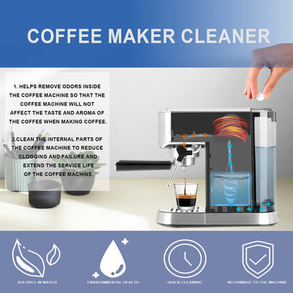 Jakehoe Special cleaning tablets for coffee machines Cleaning tablets for descaling and removing coffee stains from filter screens and brewing head pipelines