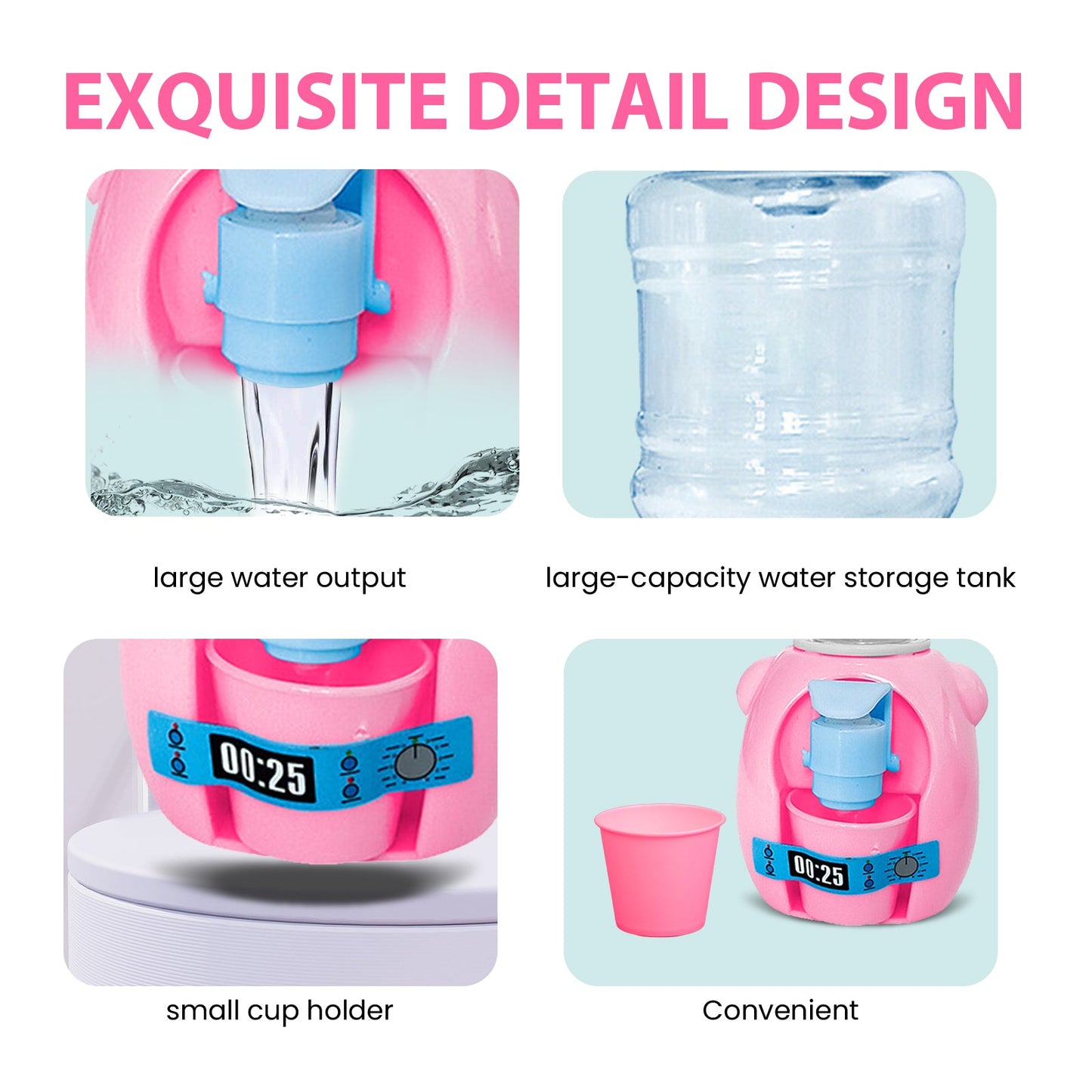 Dowmoo Children's Mini Water Dispenser Baby kitchen toy mini fun pretend play beverage dispenser that can dispense water