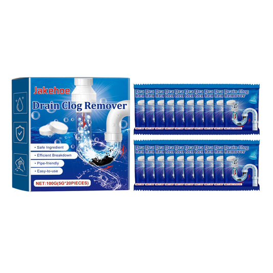 Jakehoe Drain Cleaner Effervescent Tablets（Boxed） Toilet floor drain, drainage pipe, sewer unclogging and anti-clogging cleaning