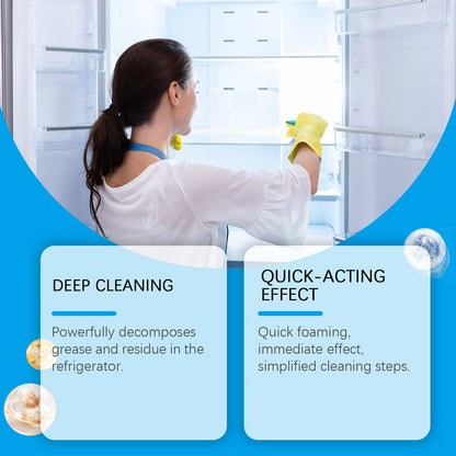 Jue-Fish Refrigerator cleaning effervescent tablets Kitchen refrigerator cleaning tablets for removing grease and odors, multi-purpose cleaning tablets