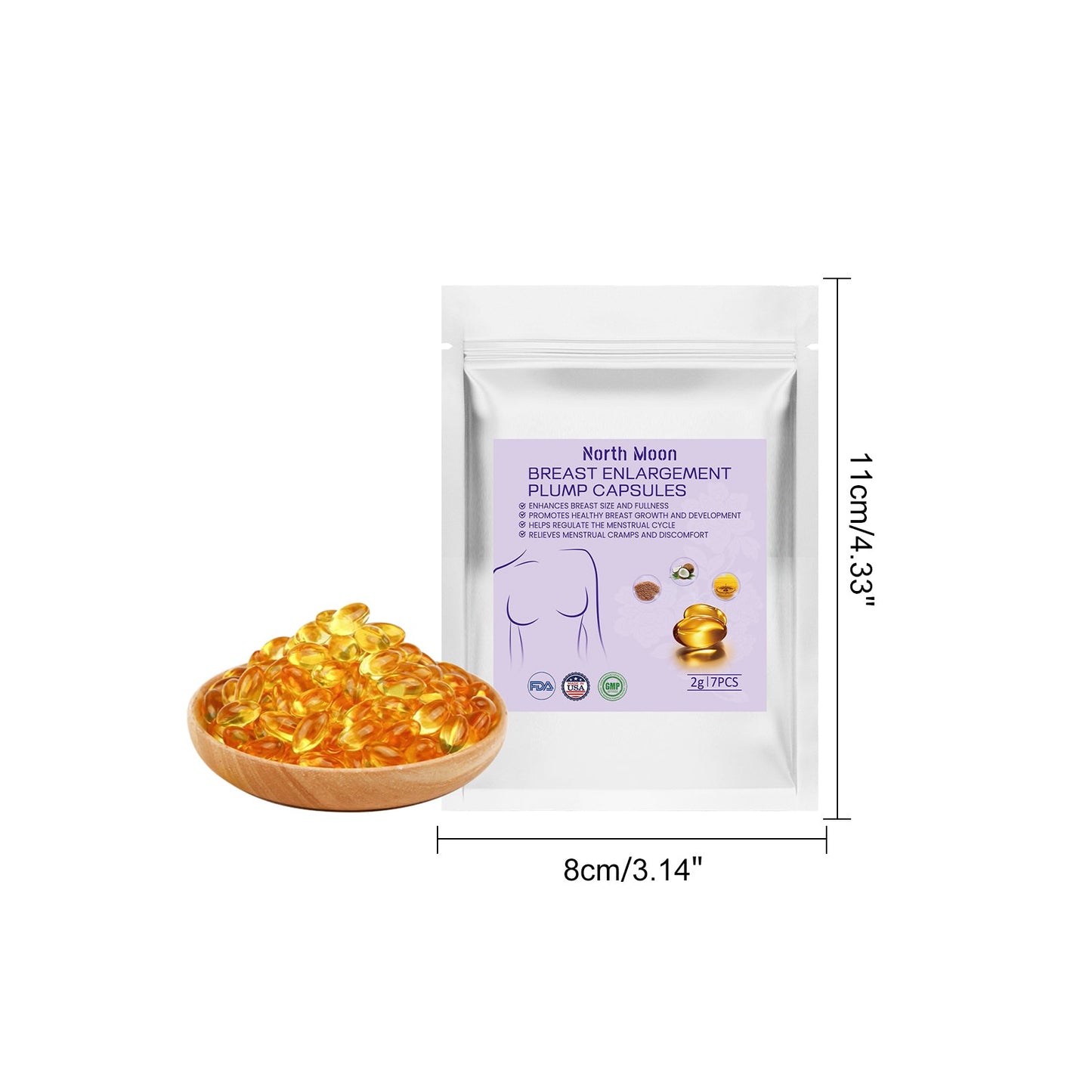 North Moon Breast Enhancement Capsules Fengyun Breast Care Capsules: Plump, Firm, Tight, and Moisturized Breasts