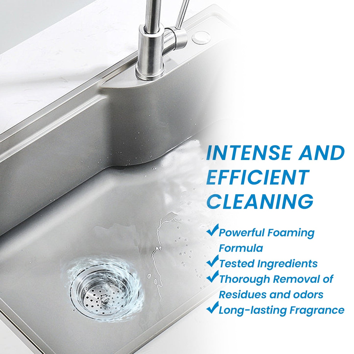 Jue-Fish Sink cleaning tablets Kitchen sink cleaning tablets for removing grease and grime and unclogging pipes