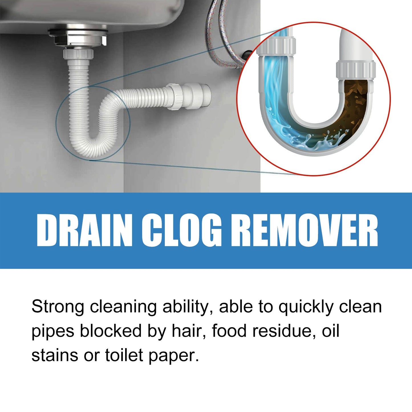 Jakehoe Drain Cleaner Effervescent Tablets（Boxed） Toilet floor drain, drainage pipe, sewer unclogging and anti-clogging cleaning