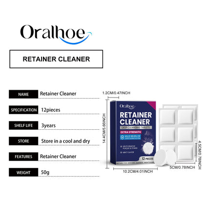Oralhoe Mouthguard cleaning tablets Care for dentures and braces, oral cleaning, stain removal, cleaning tablets, care