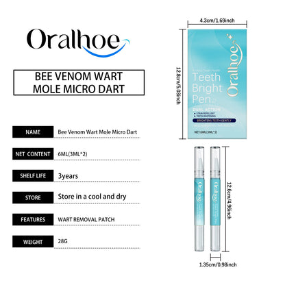 Oralhoe Dental care pen Cares for oral hygiene, cleans teeth, removes yellow stains and plaque, freshens breath, teeth whitening pen
