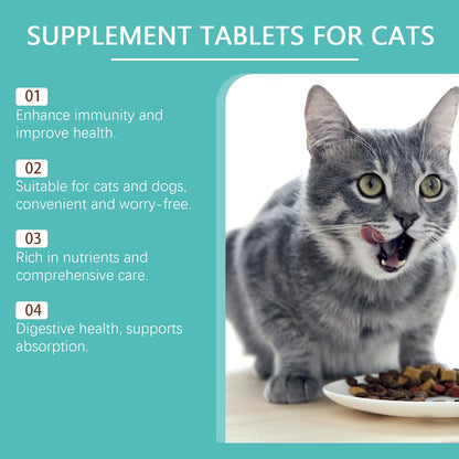 Yegbong Cat Probiotic Tablets Improve intestinal health, balance digestion and absorption, pet nutritional supplements