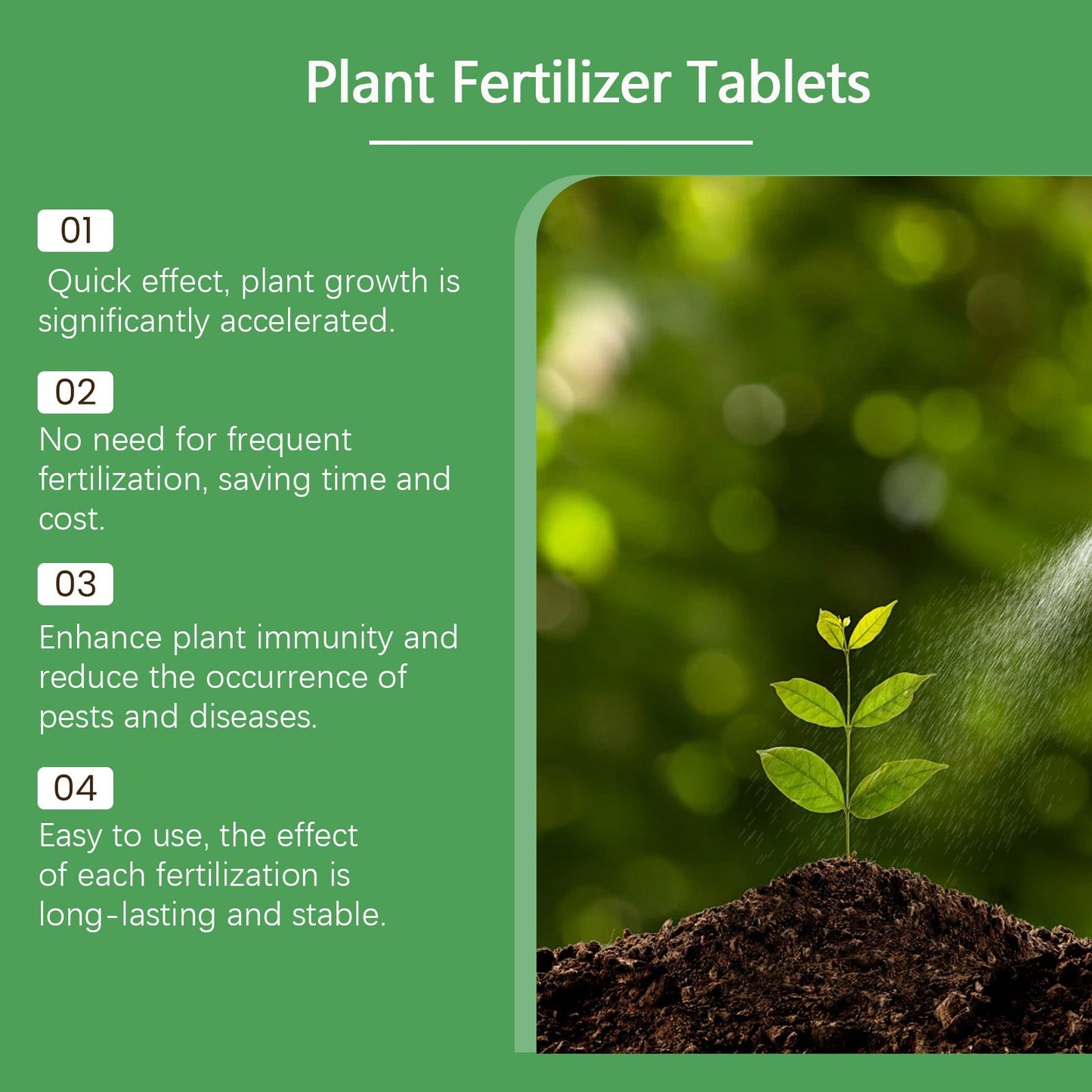 MoonSpry Organic Slow-release Fertilizer Tablets Concentrated Fertilizer Effervescent Tablets for Nutritious Plant Growing in Green Plant Pots