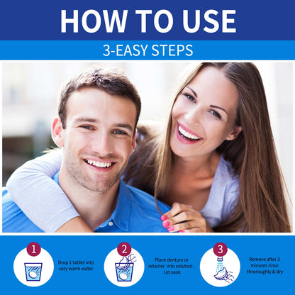 Jaysuing Denture cleaning tablets Whitening Dentures Fresh Breath Oral Care Cleaning Tablets
