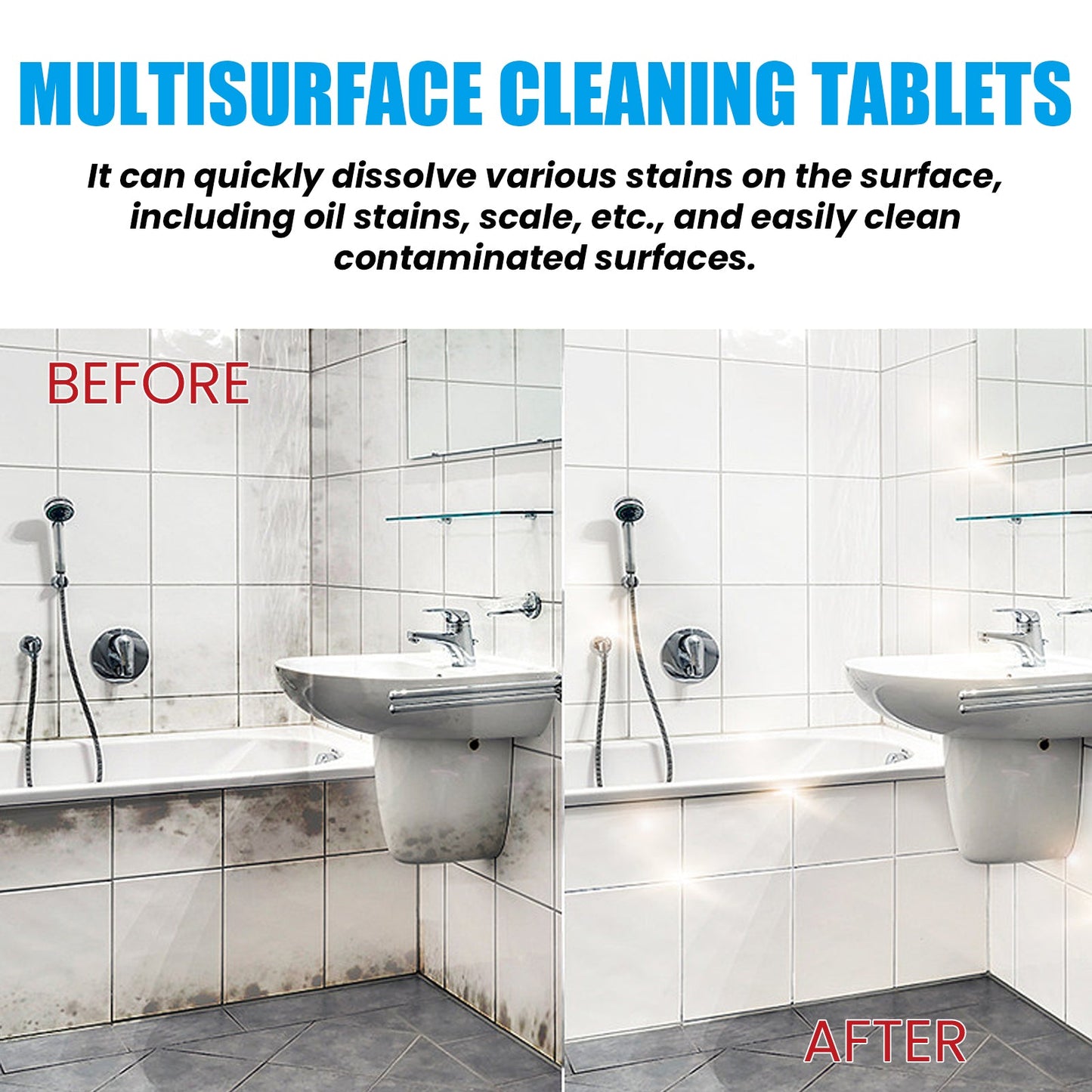 Jakehoe Multi-Surface Cleaning Effervescent Tablets Stove tiles, bathroom, kitchen mold and dirt cleaning