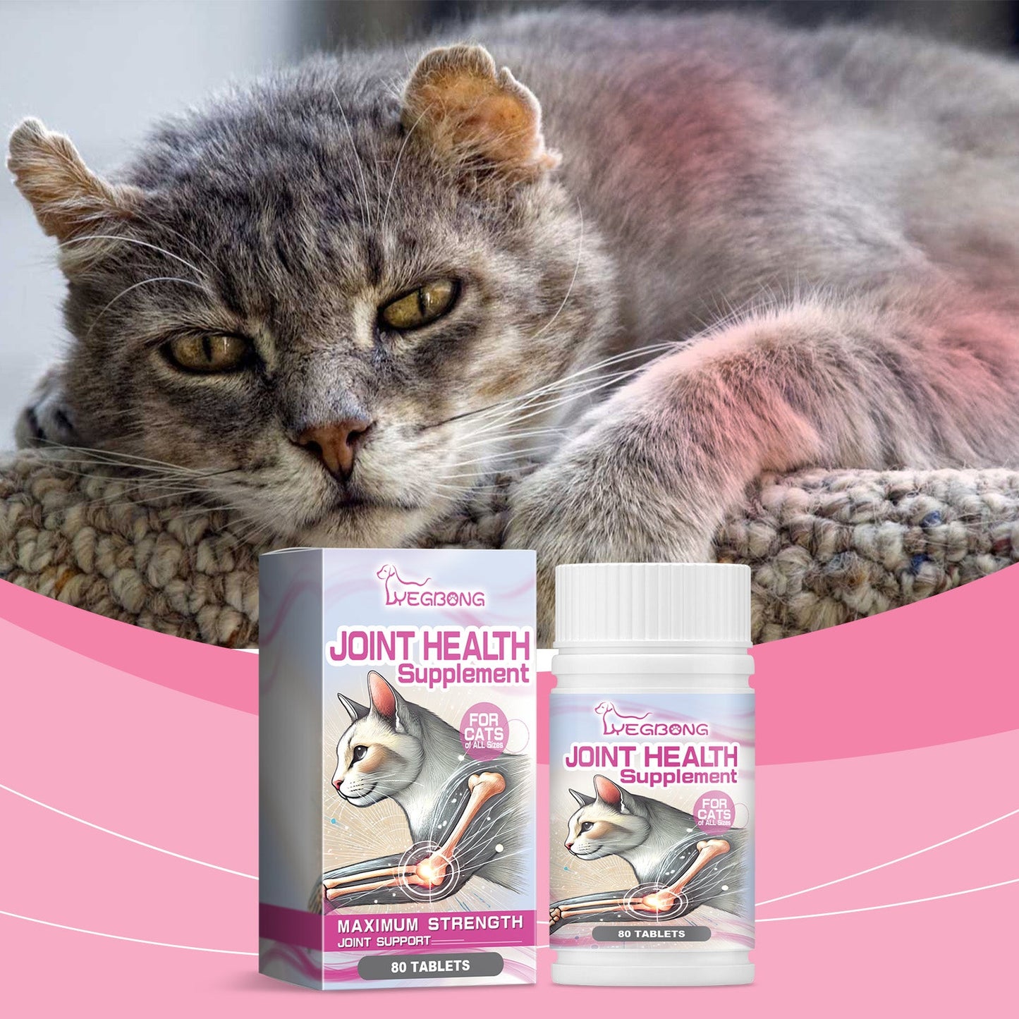 Yegbong Joint care tablets for cats Pet Cat Joint Care: Protecting and Maintaining Pet Joint Health