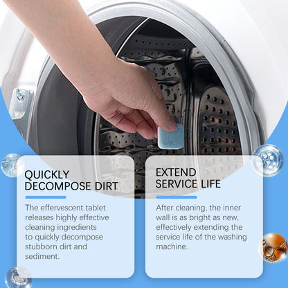 Jaysuing Washing machine stain remover effervescent tablets Washing machine detergent for descaling, stain removal, and odor elimination