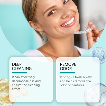 Oralhoe Denture Retainer Cleaning Tablets Tartar buildup cleaner, stain remover, denture care cleaning tablets