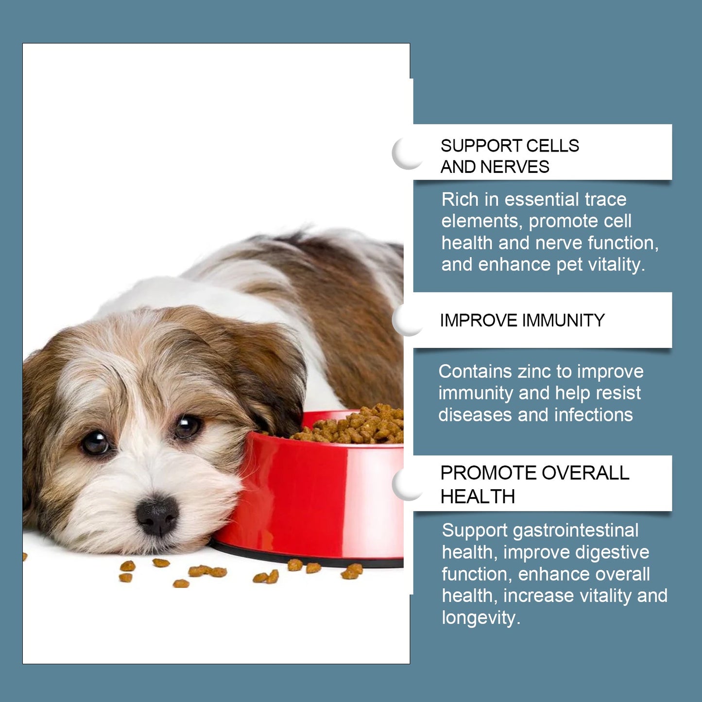 Yegbong Trace element tablets for dogs Supports nerve function and promotes overall health by supplementing calcium and magnesium