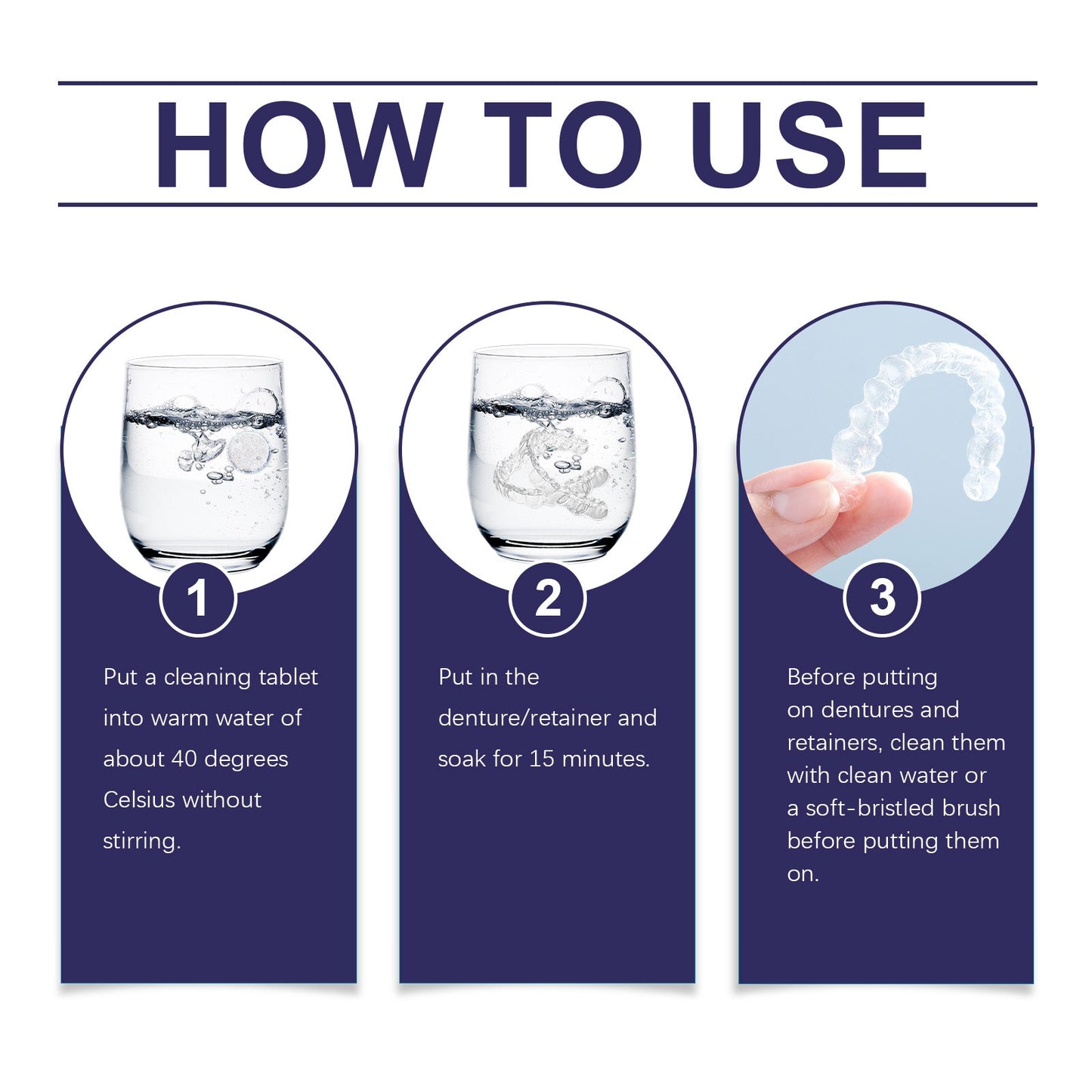 Oralhoe Mouthguard cleaning tablets Care for dentures and braces, oral cleaning, stain removal, cleaning tablets, care