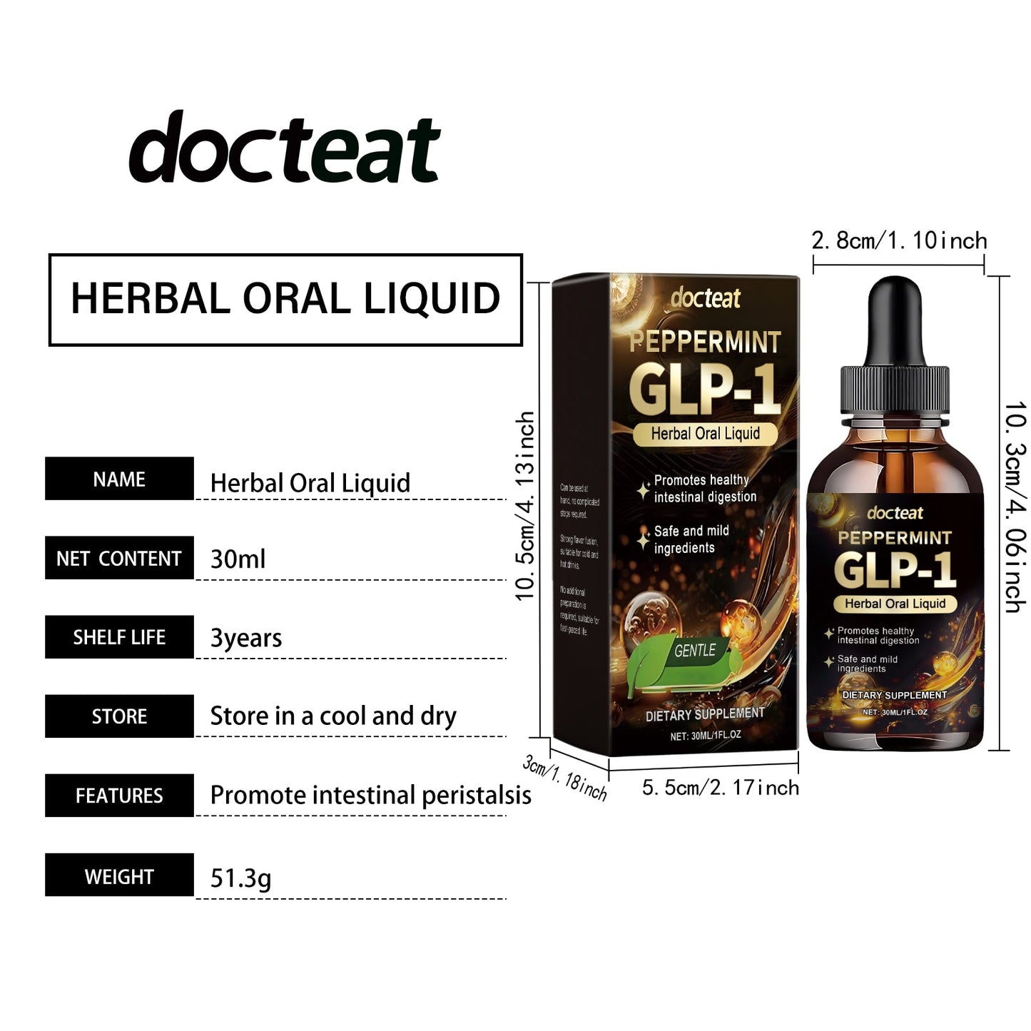 Docteat Body Care Drops Supports daily intestinal function maintenance and helps relieve discomfort
