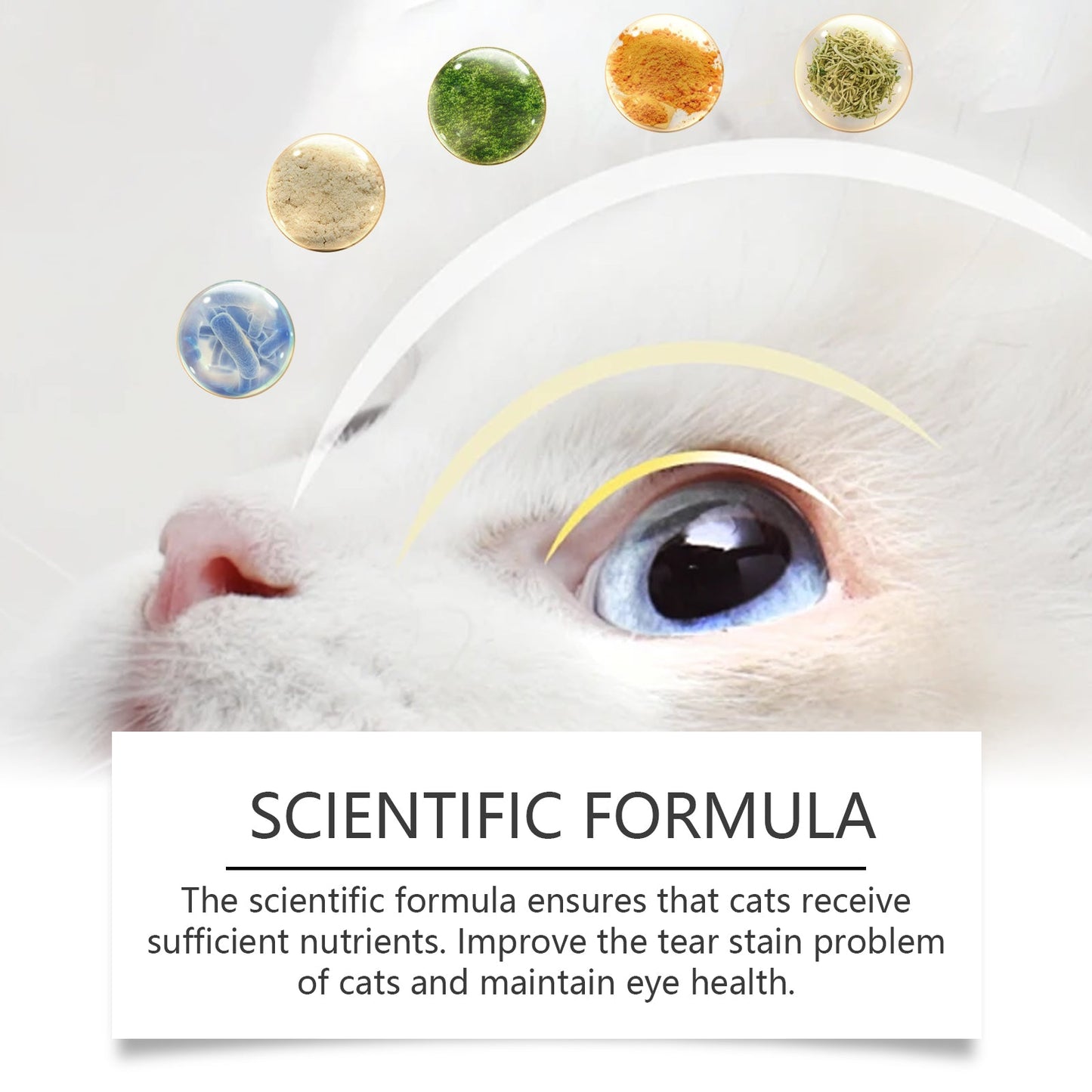 Yegbong Tear stain remover for cats Pet nutritional supplement for cats, tear stain remover tablets to moisturize the eyes