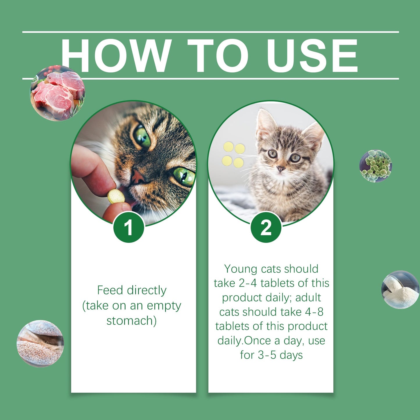 Yegbong Cat grass tablets Nourishing and health-preserving tablets rich in dietary fiber for cats and dogs
