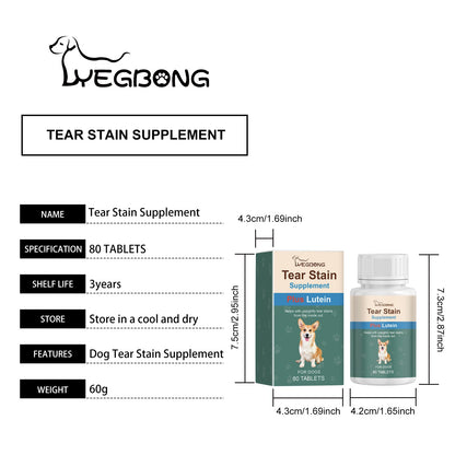 Yegbong Tear stain tablets for dogs Gentle cleaning tablets for pet dogs' tear stains and eye dirt