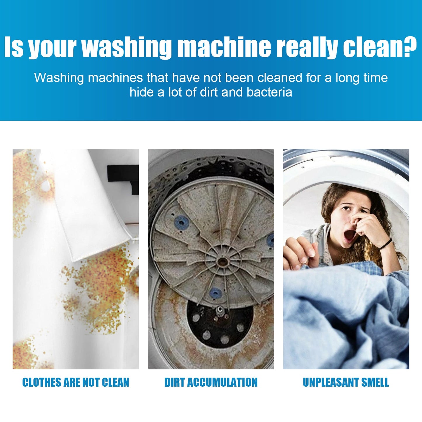 Jaysuing Washing machine cleaning tablets Drum-type pulsator household washing machine tank cleaning removes odors and dirt