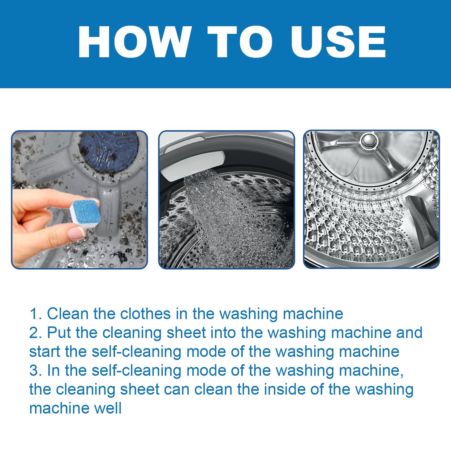 Jaysuing Washing machine deep cleaning tablets Drum-type washing machine water tank dirt cleaning and deodorizing cleaning tablets