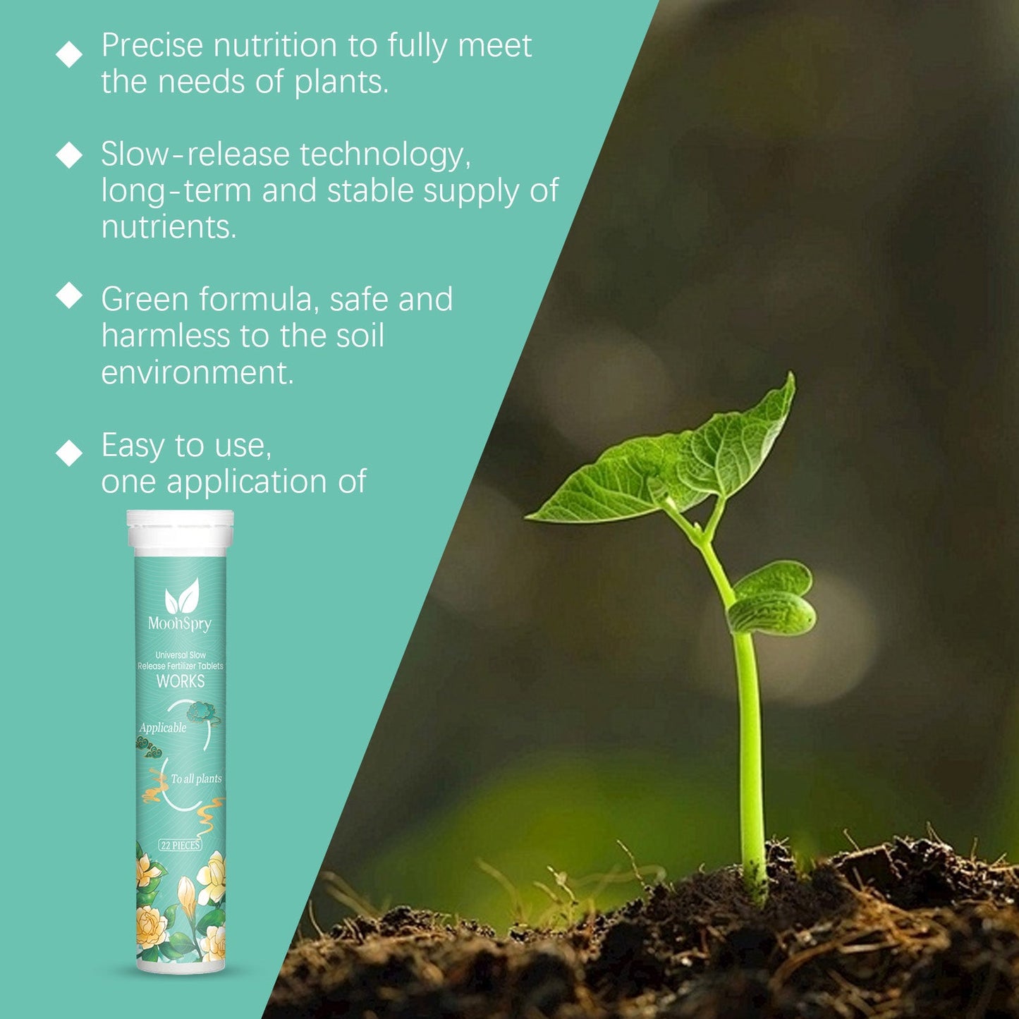 MoonSpry Universal Slow-Release Green Tablet Fertilizer Promotes plant growth, organic compound fertilizer tablets for gardening