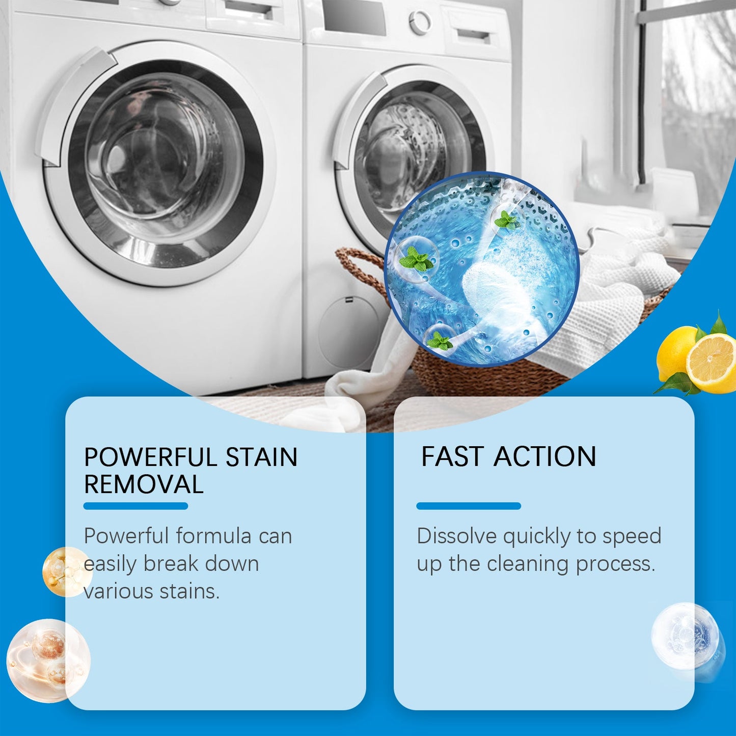 Jaysuing Washing machine stain remover effervescent tablets Cleaning tablets for deep stain removal in washing machine tubs