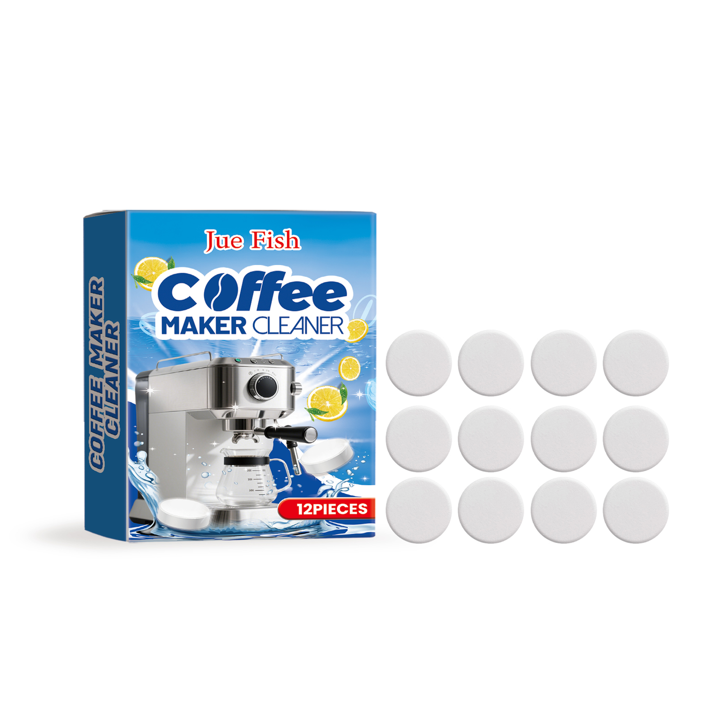 Jue Fish Coffee machine cleaning tablets Coffee machine stain removal filter cleaning tablets for household use