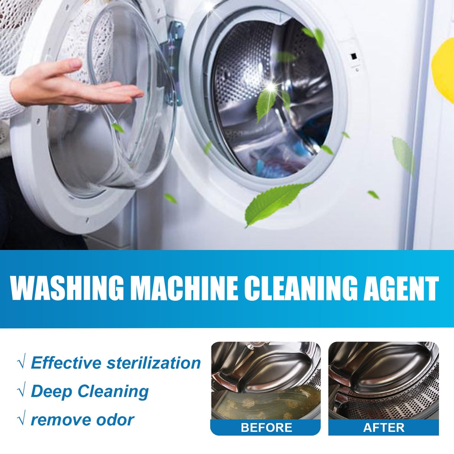 Jue-Fish Washing Machine Cleaner Washing machine drum automatic dirt removal cleaning tablets