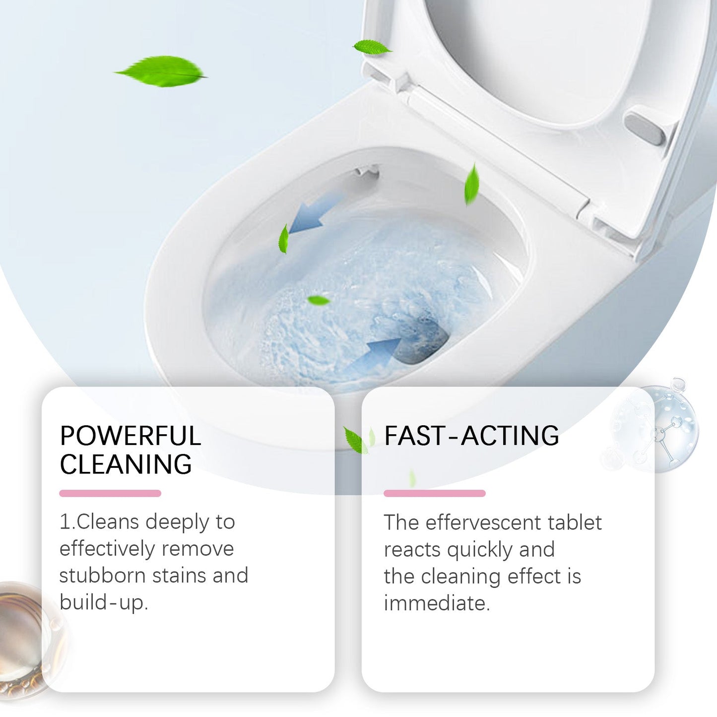 Jakehoe Toilet cleaning effervescent tablets Household toilet cleaning tablets for removing dirt and stains from toilets