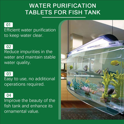 Yegbong Fish tank water purification tablets Specialized water quality cleaner for deodorization, algae removal, and sludge elimination to clear fish ponds