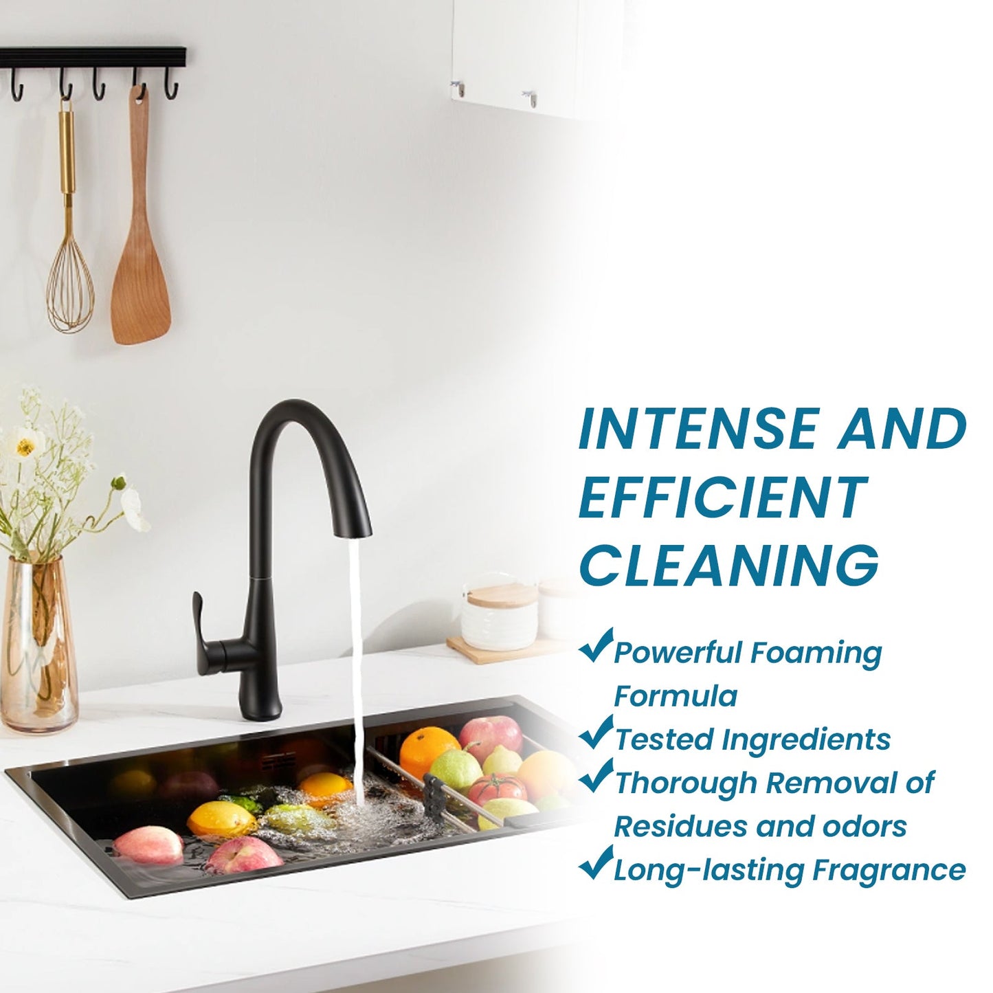 Jue-Fish Sink cleaning tablets Kitchen sink cleaning tablets for removing stains, grease, and unclogging pipes