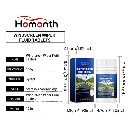 Homonth Car windshield cleaning effervescent tablets Removes stains and oil film, cleans windshield for a clear and bright finish