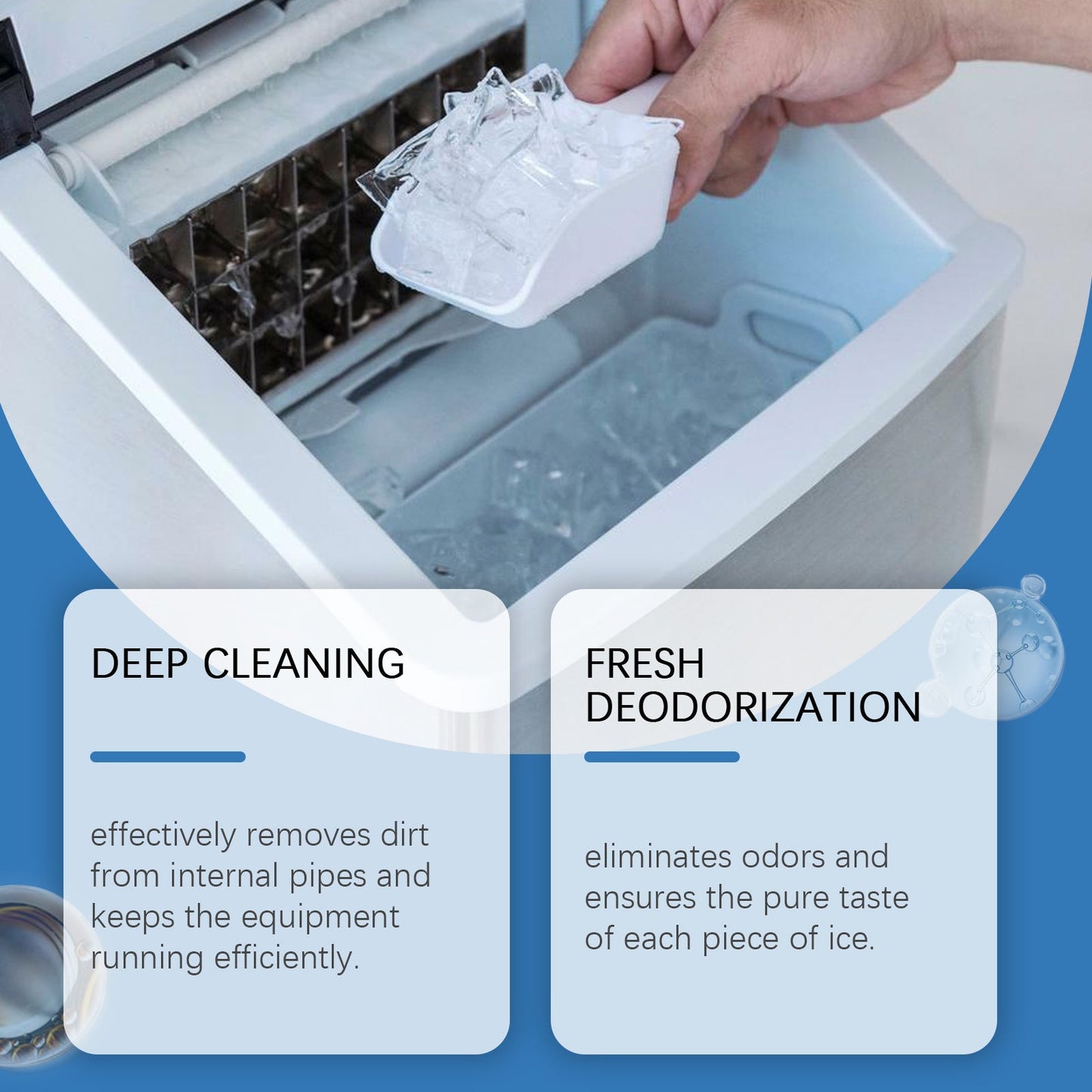 Jakehoe Ice Maker Cleaning Tablets Convenient and gentle household cleaning, descaling, deodorizing, and daily maintenance of ice makers