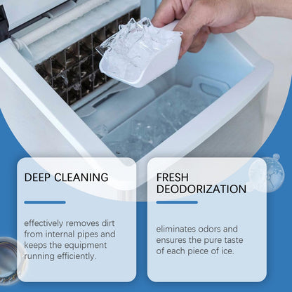 Jakehoe Ice Maker Cleaning Tablets Convenient and gentle household cleaning, descaling, deodorizing, and daily maintenance of ice makers