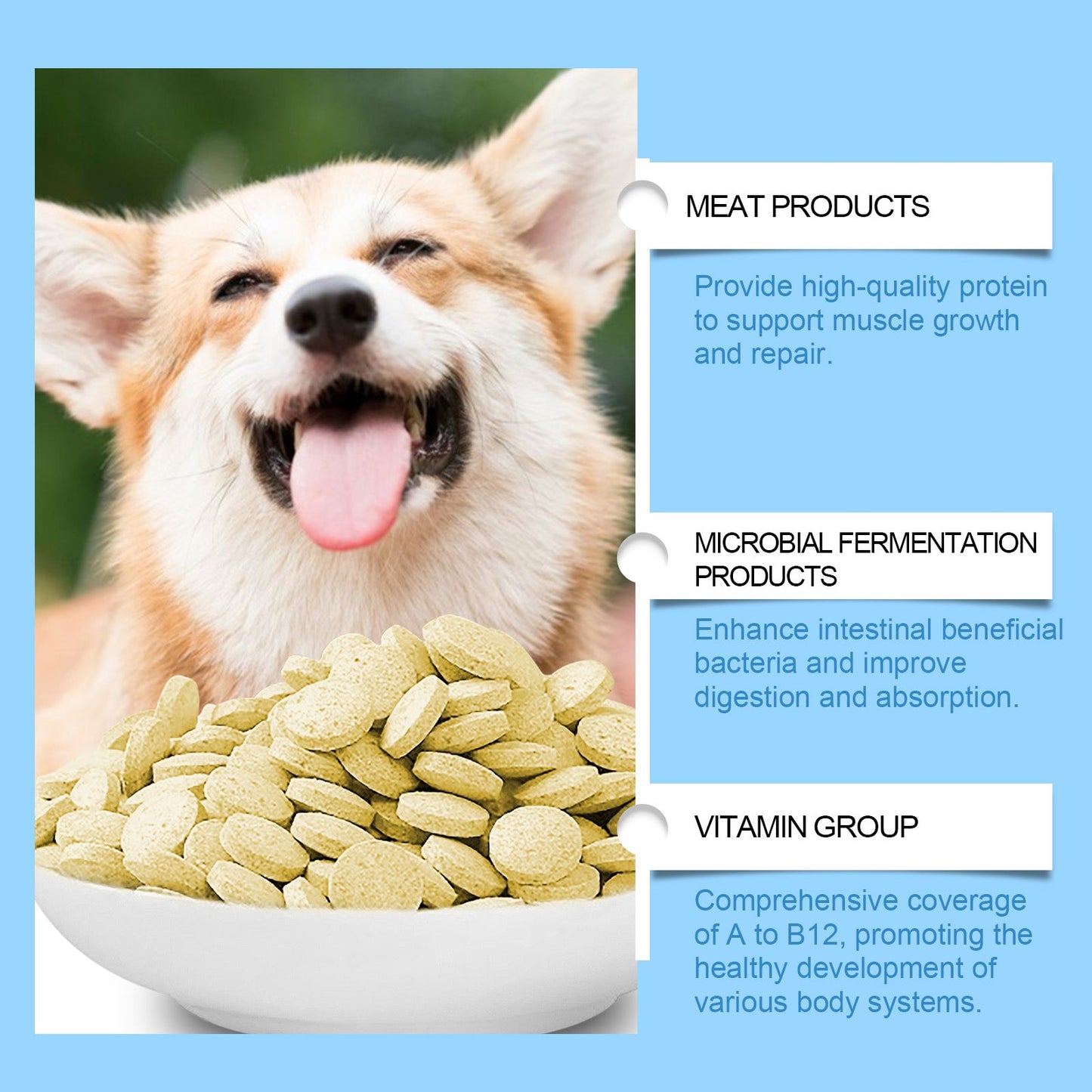 Yegbong Multivitamin tablets for dogs Special nutritional supplements for cats and dogs